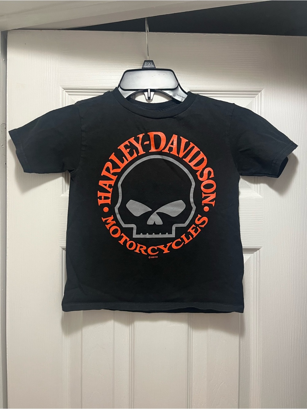 Harley-Davidson Black Tee with Orange Logo Skull